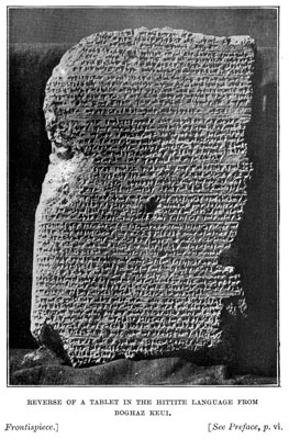Reverse of a Tablet in the Hittite Language from Boghaz Keui [frontispiece]