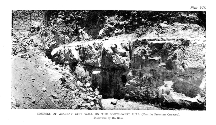 Plate VII. Courses of Ancient City Wall on the South-West Hill - facing p.214
